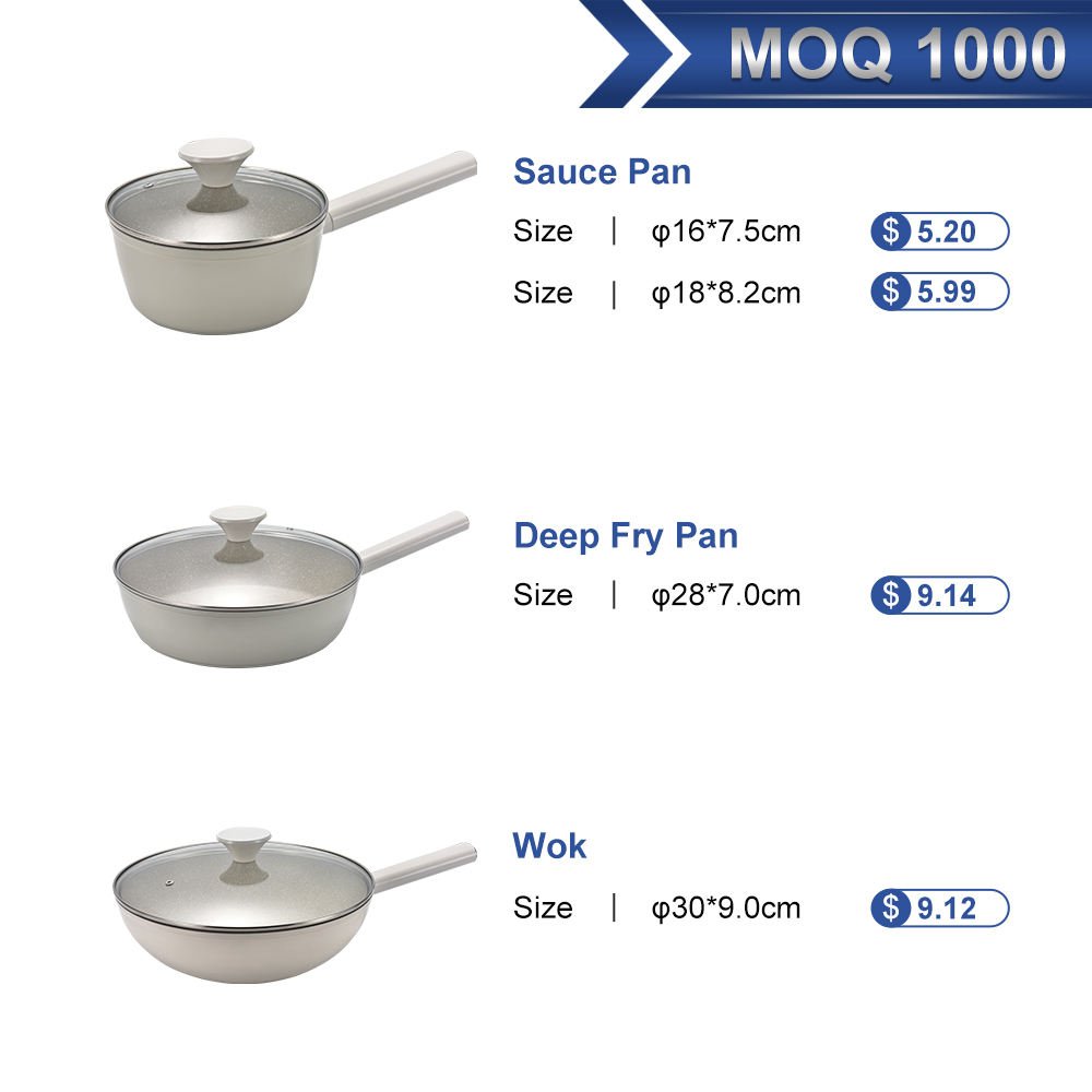 Yongfa Custom Logo 23pcs Milk Bucket Cooking Pots Set Kitchen Pots Restaurant Commercial Nonstick Cookware Sets