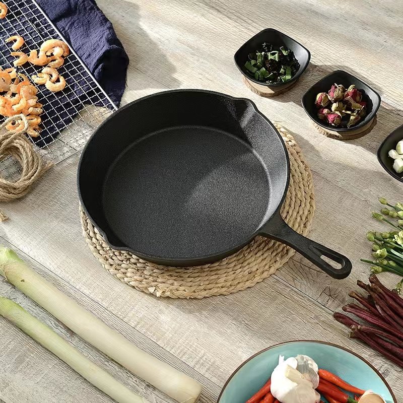 Cast Iron Skillet 3-Piece Set Pre-Seasoned Pan Cookware Set - 10", 8", 6" Pans Great For Frying, Saute, Cooking, Pizza Black