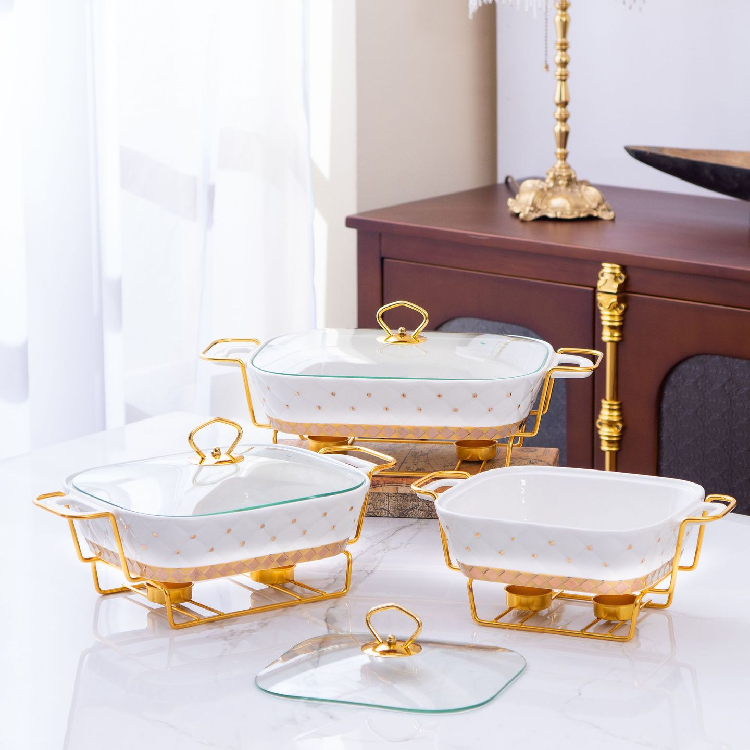 11inch InStock Casserole Textured Handles Ceramic Baking tray Pans for Home Kitchenware Hotel Soup pink cookware sets