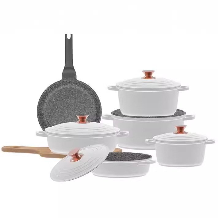 Nonstick Die Casting Aluminium Cookware Set Wholesale Cooking Pots Induction Kitchen Pots And Pans With Cooking Utensils