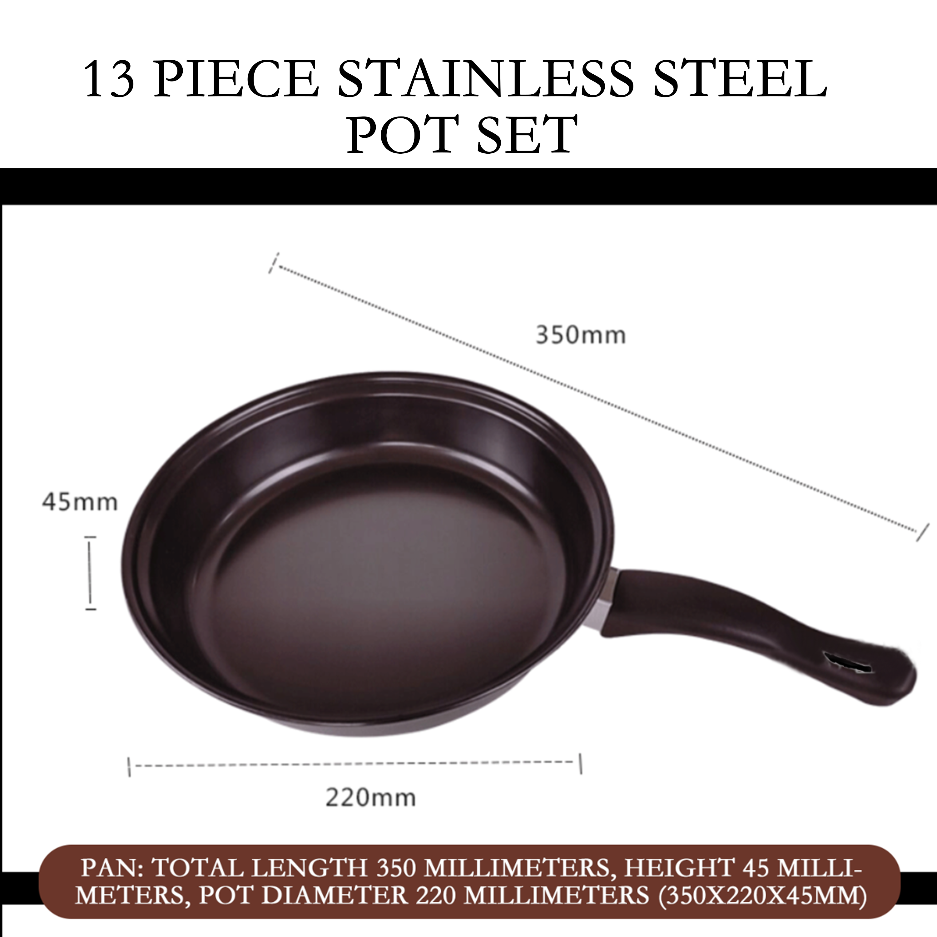 Hot Sale 13 Pieces Black Cast Iron Kitchen Utensils Cooking Tools Non Stick Cookware Set With Pots And Pans Set And lid