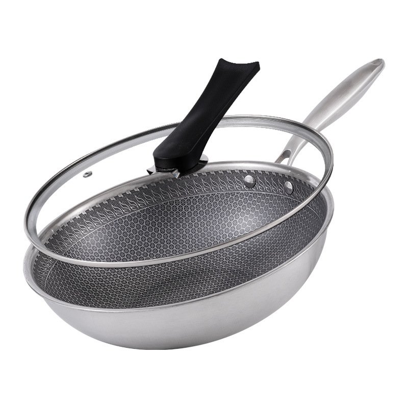 13 pc HexClad Hybrid Stainless Steel Wok Cookware Set w/ Lids Wholesale Pan Honeycomb Nonstick Coating Fry Pan