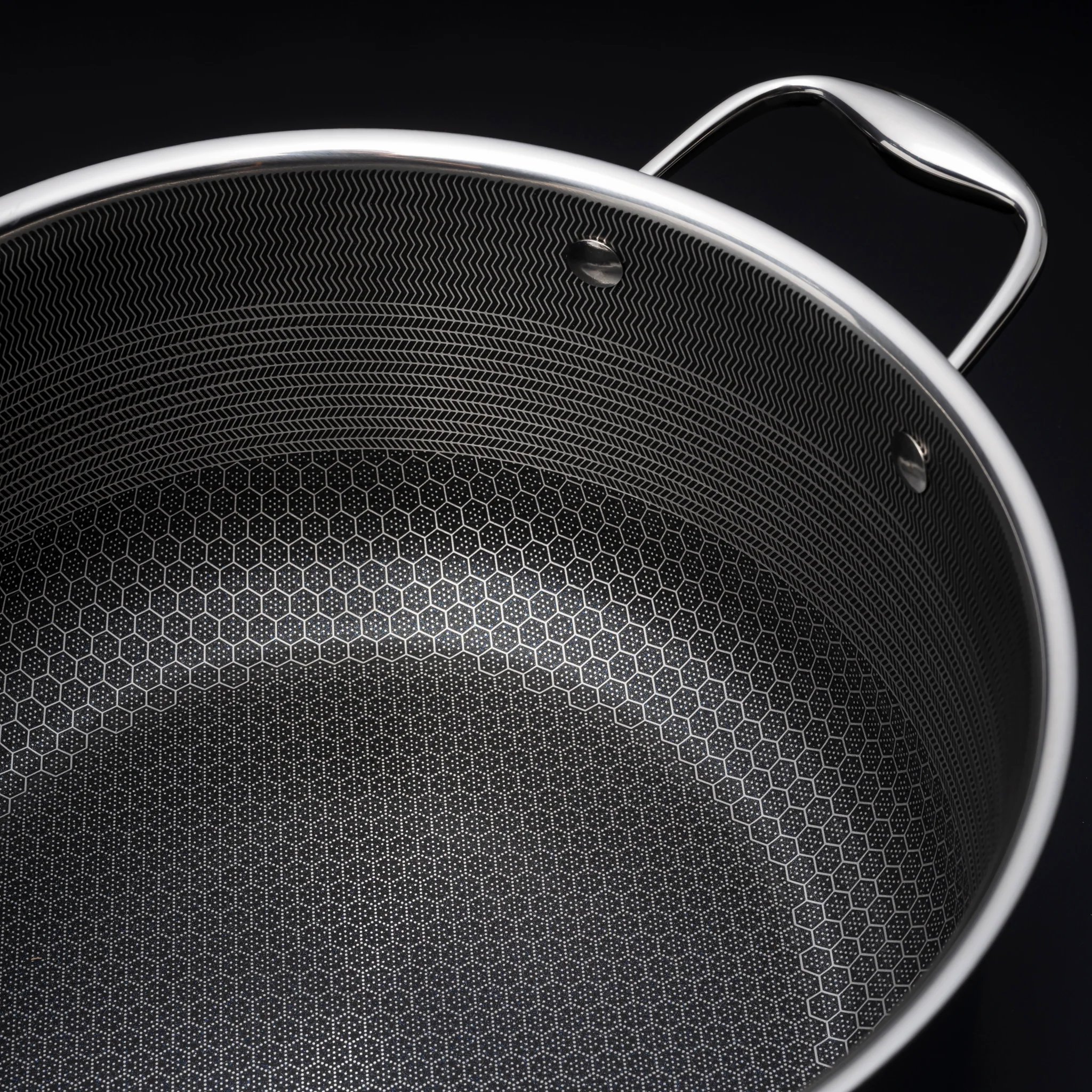 13 pc HexClad Hybrid Stainless Steel Wok Cookware Set w/ Lids Wholesale Pan Honeycomb Nonstick Coating Fry Pan