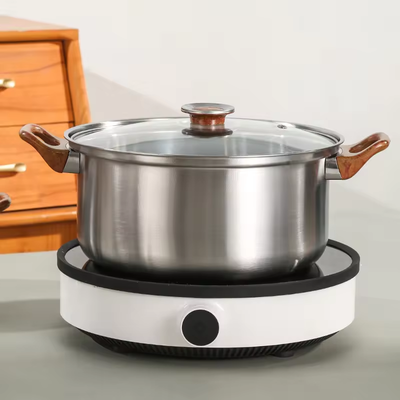 12pcs Non-Stick Induction Stainless Steel Cookware Set Kitchenware Pots and Pans for Cooking Frying Cookpot Casserole Pan Set