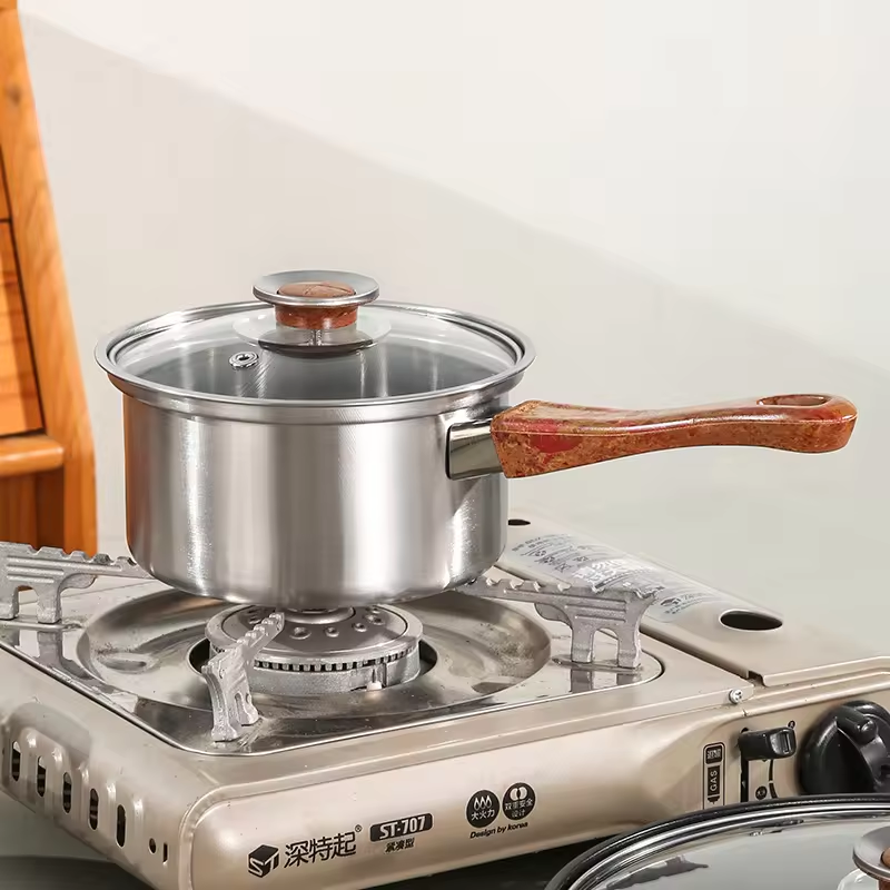 12pcs Non-Stick Induction Stainless Steel Cookware Set Kitchenware Pots and Pans for Cooking Frying Cookpot Casserole Pan Set