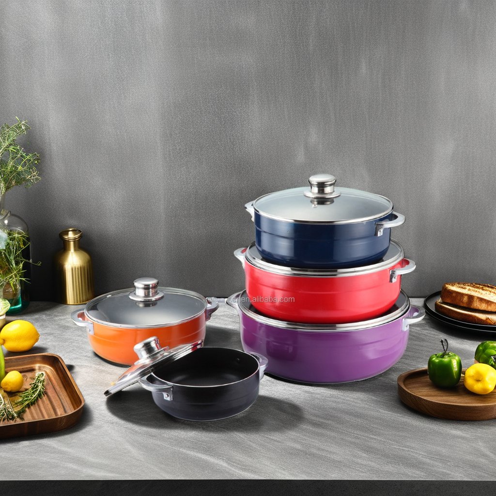 Heavy Gauge Eco-Friendly Aluminum Non-Stick Cookware Set Metal Pots