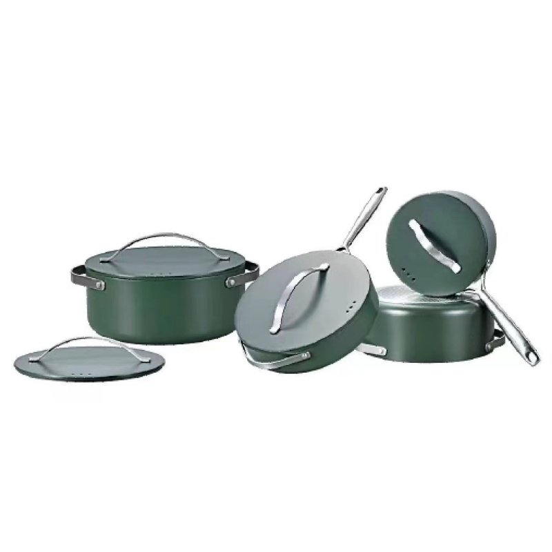 Non-stick Coating Cooking Surface 8pcs Food Container Panelas Cookware Set New Arrival Hot Selling Kitchen Cookware Set