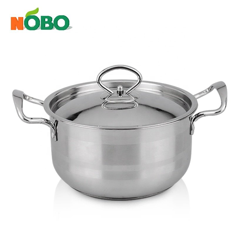 Set of 8 Induction Bottom Kitchen Cooking Pot Cookware Set Stainless Steel with Double Handle
