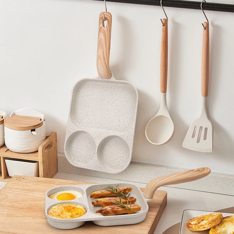 Household Gas Stove Induction Cooker Pan Egg Steak Pot Food Grade Maifanitum Nonstick Frying Pan Multifunctional Cookware
