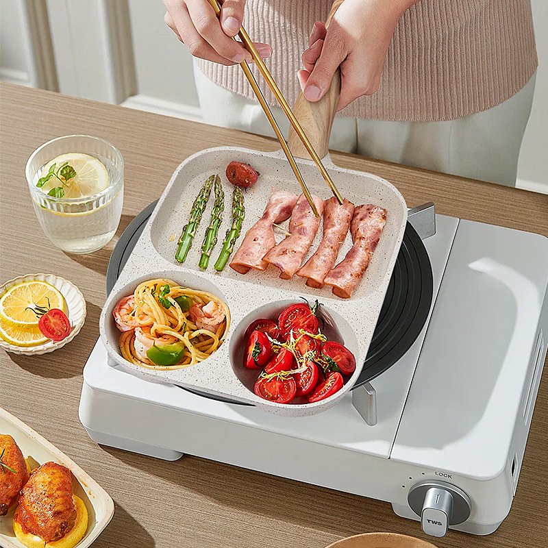 Household Gas Stove Induction Cooker Pan Egg Steak Pot Food Grade Maifanitum Nonstick Frying Pan Multifunctional Cookware