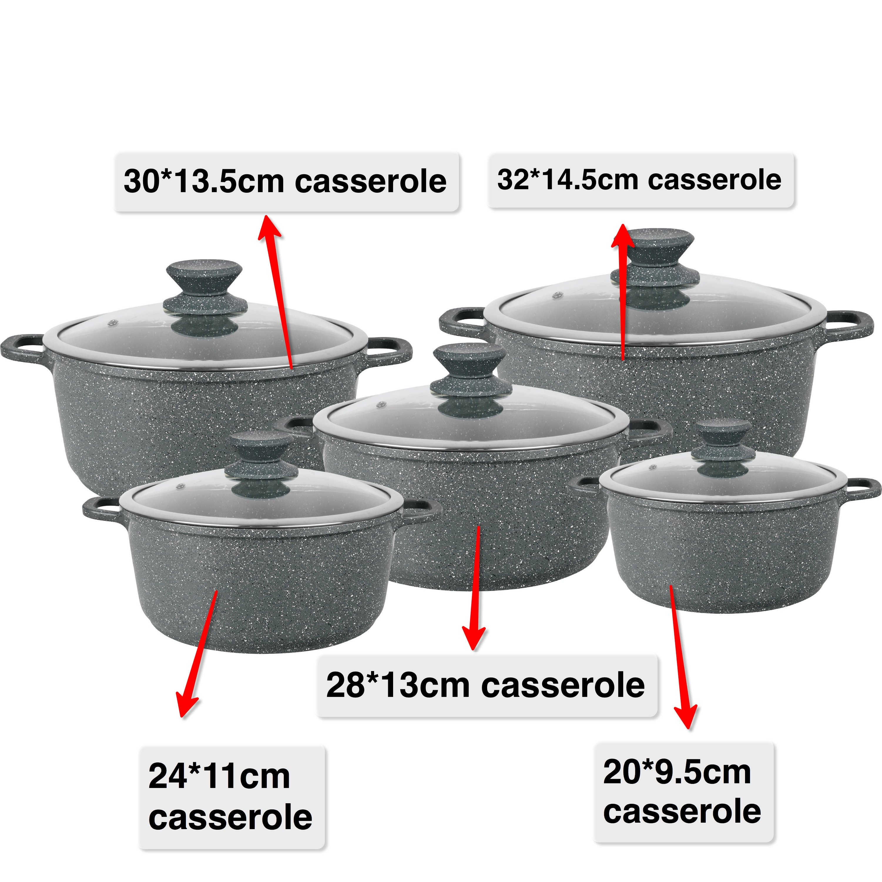 10 Pieces Die Cast Aluminum Cookware Sets Pots And Pans Non-stick Cookware Sets