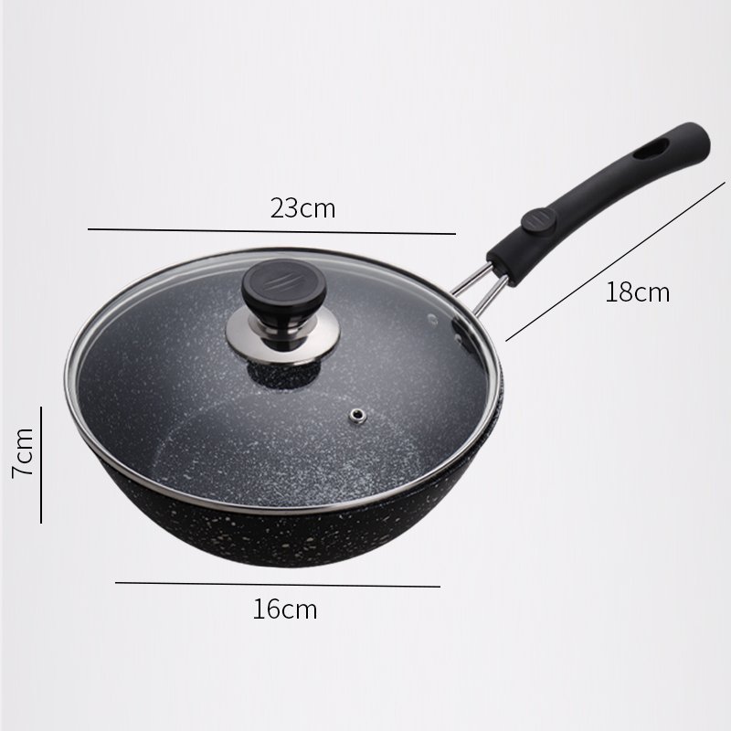 Hot Sale Multiple Sizes Frying Pan Non-stick Maifan Stone Cast Iron Anti-scalding Cookware Set with Lids