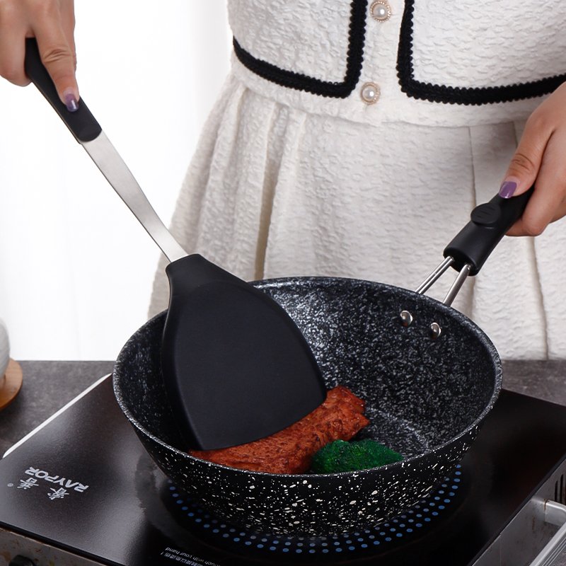 Hot Sale Multiple Sizes Frying Pan Non-stick Maifan Stone Cast Iron Anti-scalding Cookware Set with Lids