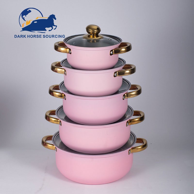 Wholesale 10 Piece Kitchen Ware Stock Pot Stainless Steel Cooking Milk And Soup Pot Cookware Induction Cooker Set