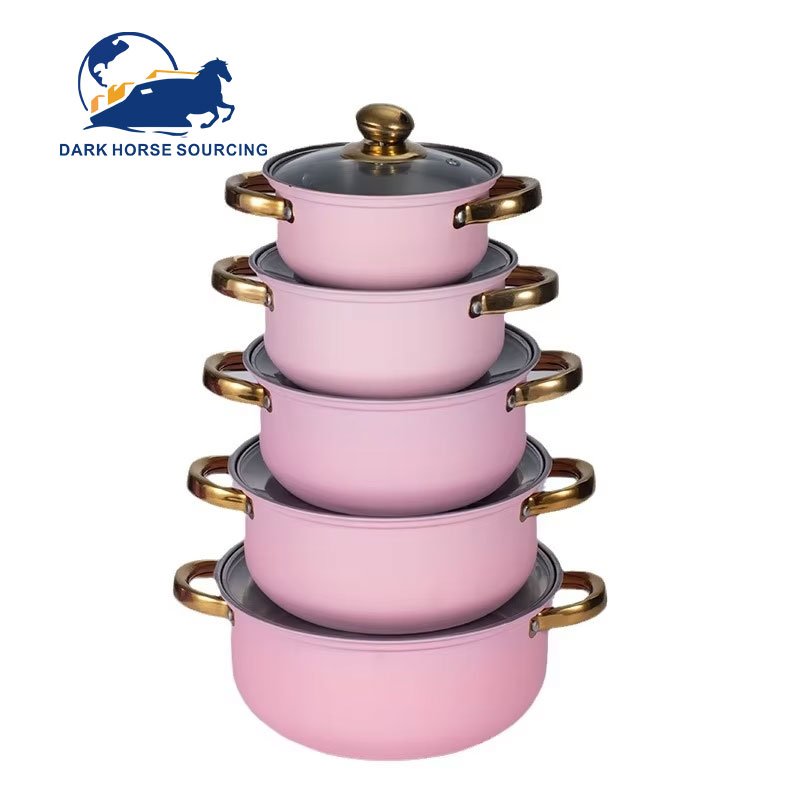 Wholesale 10 Piece Kitchen Ware Stock Pot Stainless Steel Cooking Milk And Soup Pot Cookware Induction Cooker Set