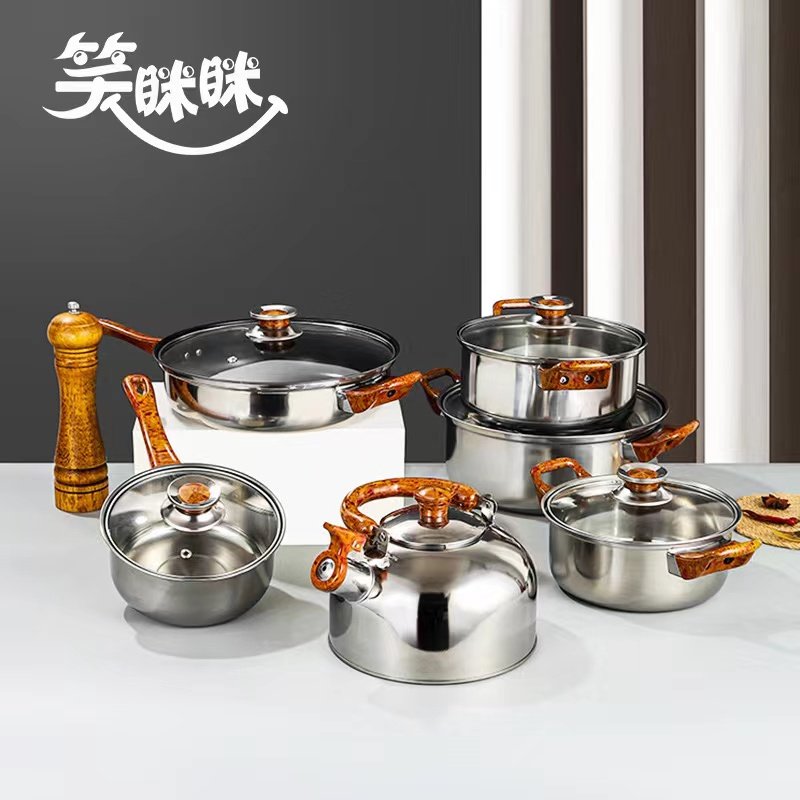 Hot selling 12pcs Stainless Steel kitchen cookware set classic multifunction cooking pot sets