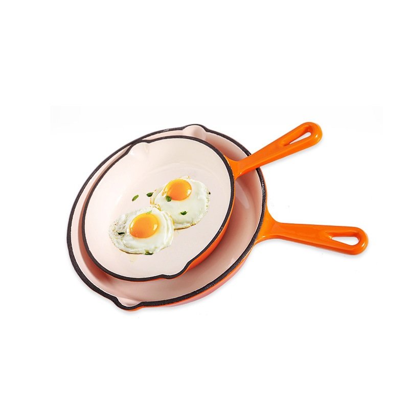 High Quality Cast Iron Enamel Cooking Cookware Kitchen Frying Pan Skillet Set
