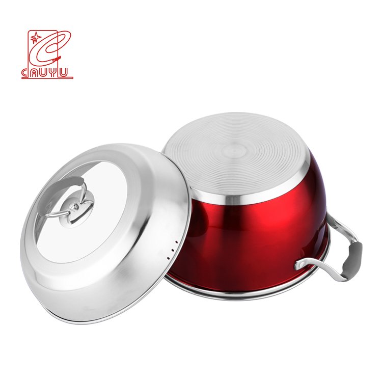 8Pcs Stainless Steel Pot Soup Pot Set Cooking Pot Cookware Set With Silicone Handles