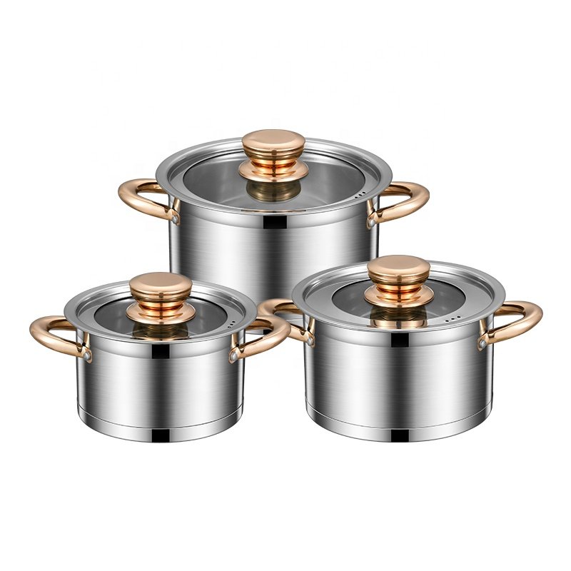 2024 Hot Sale 12Pcs Stainless Steel Cooking Pots And Pans Nonstick Kitchen Cookware Sets Pot Set Cookware Set