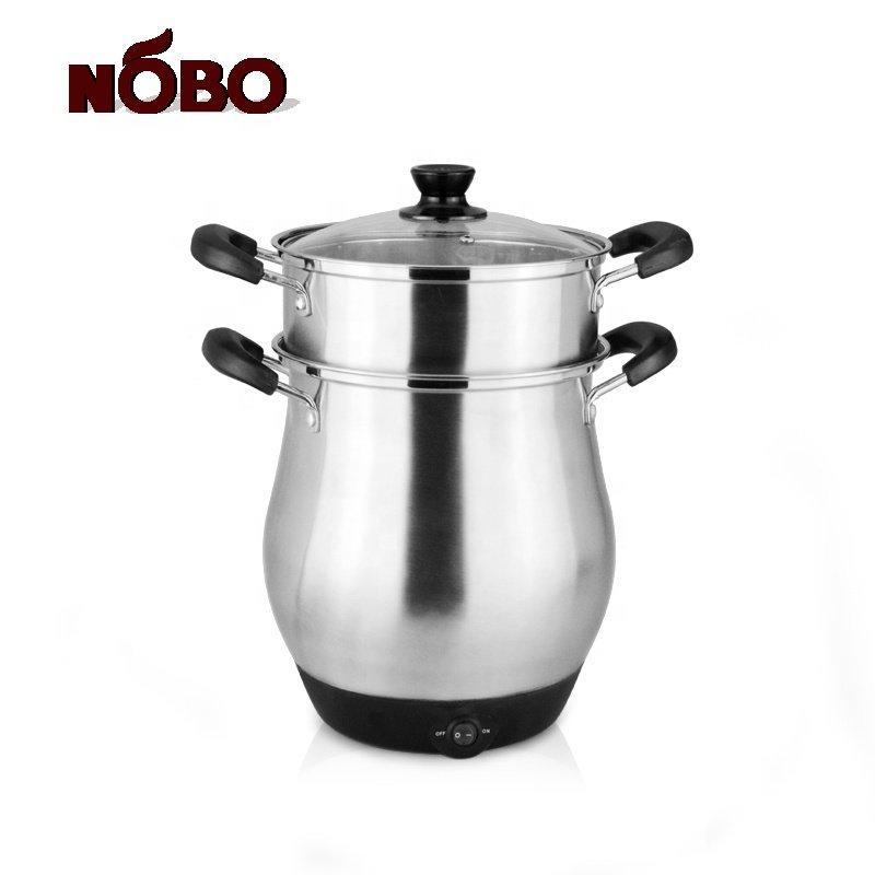 NOBO Kitchenware Camping Electric Cooking Pot Stainless Steel Cookware Set with Glass Lids