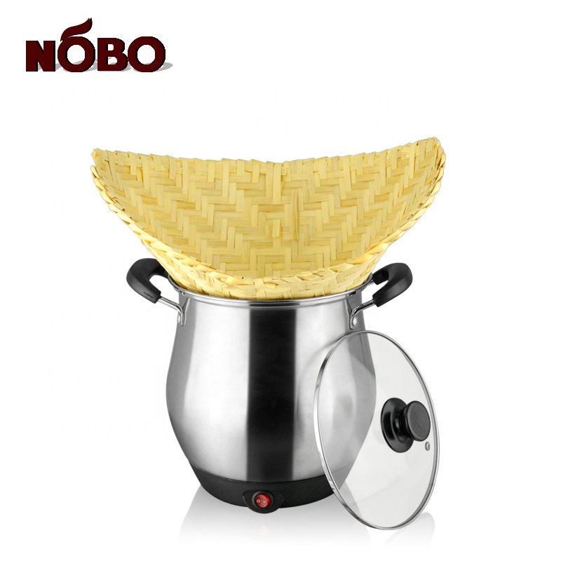 NOBO Kitchenware Camping Electric Cooking Pot Stainless Steel Cookware Set with Glass Lids