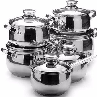 Factory Supply Gold Stainless Steel Cook Ware Pot with Nonstick Frypan