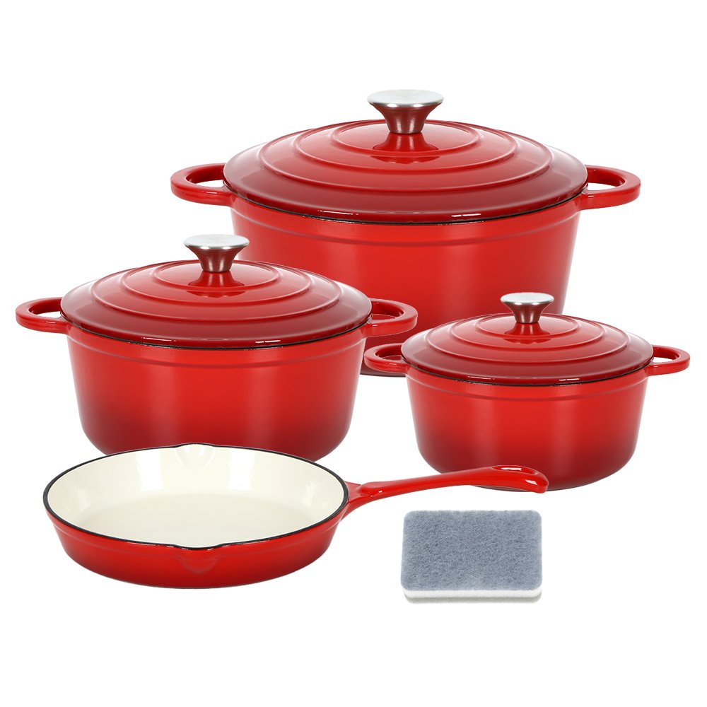 KALA Non stick Cast Iron Enamel Cooking Pots Casserole Enamel Coating Kitchen Cookware Dutch Oven Set