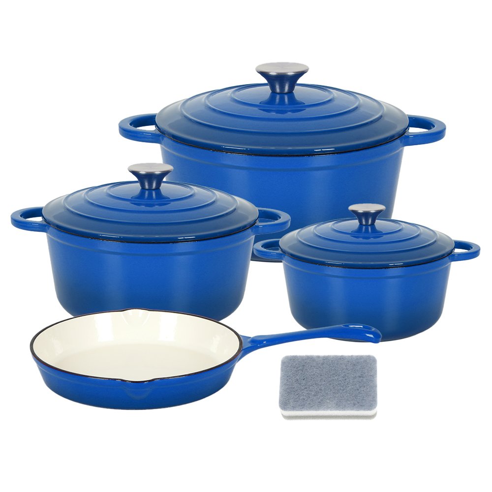 KALA Non stick Cast Iron Enamel Cooking Pots Casserole Enamel Coating Kitchen Cookware Dutch Oven Set