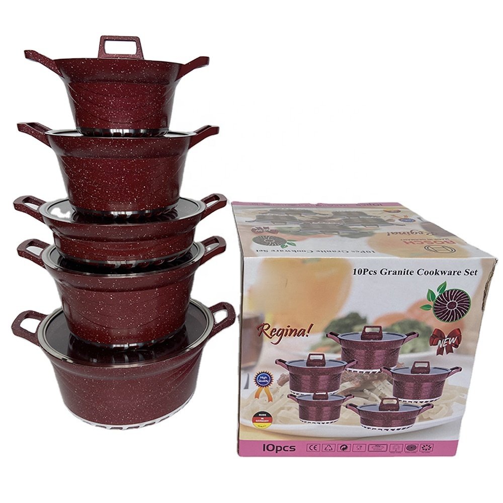 High quality granite cookware sets non stick marble aluminum cooking pots and pans wholesale kitchen cookware set