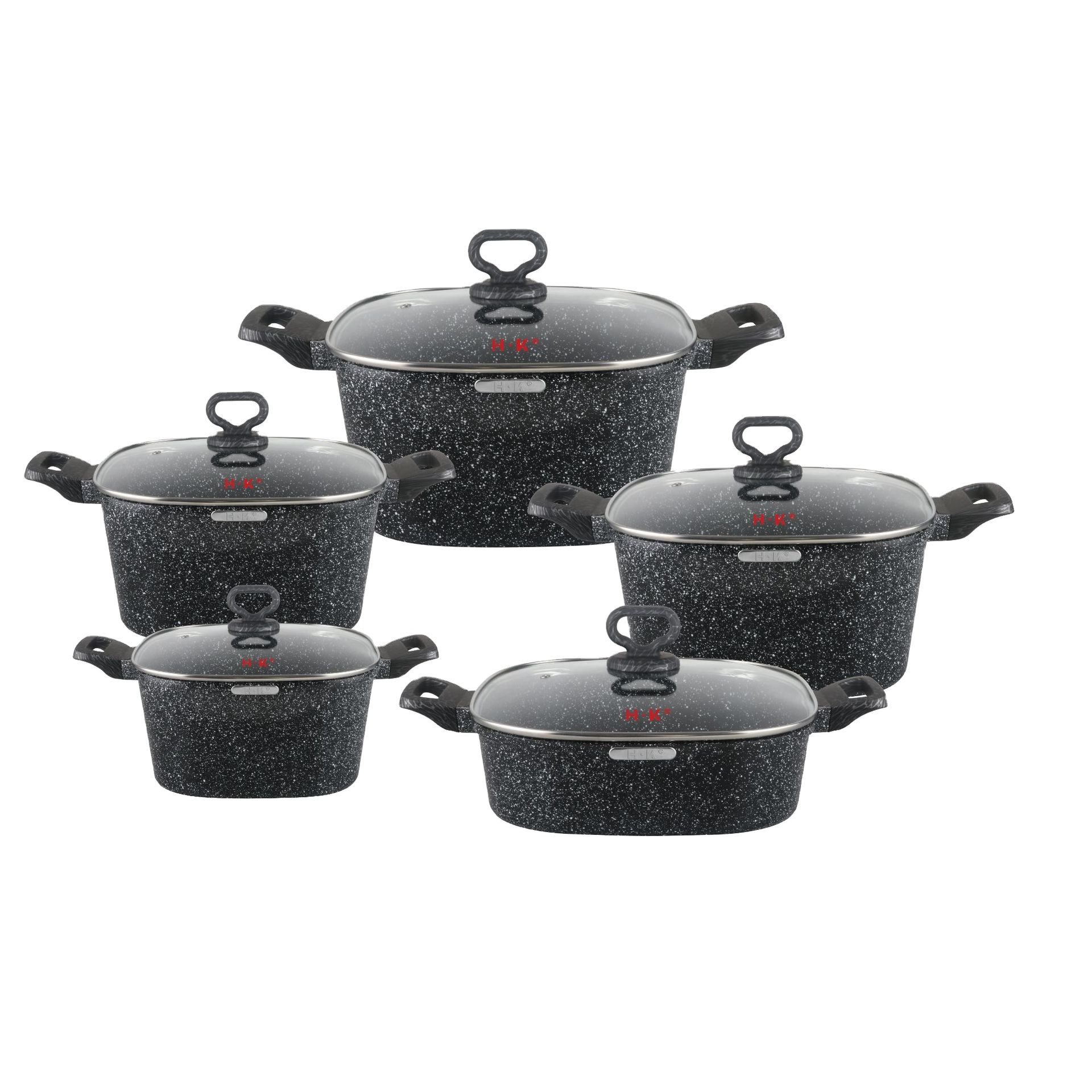 Home Party 10pcs set Aluminium Alloy Die Casting Detachable Handle Cookware Set 20/24/28/32/28cm Soup Pot