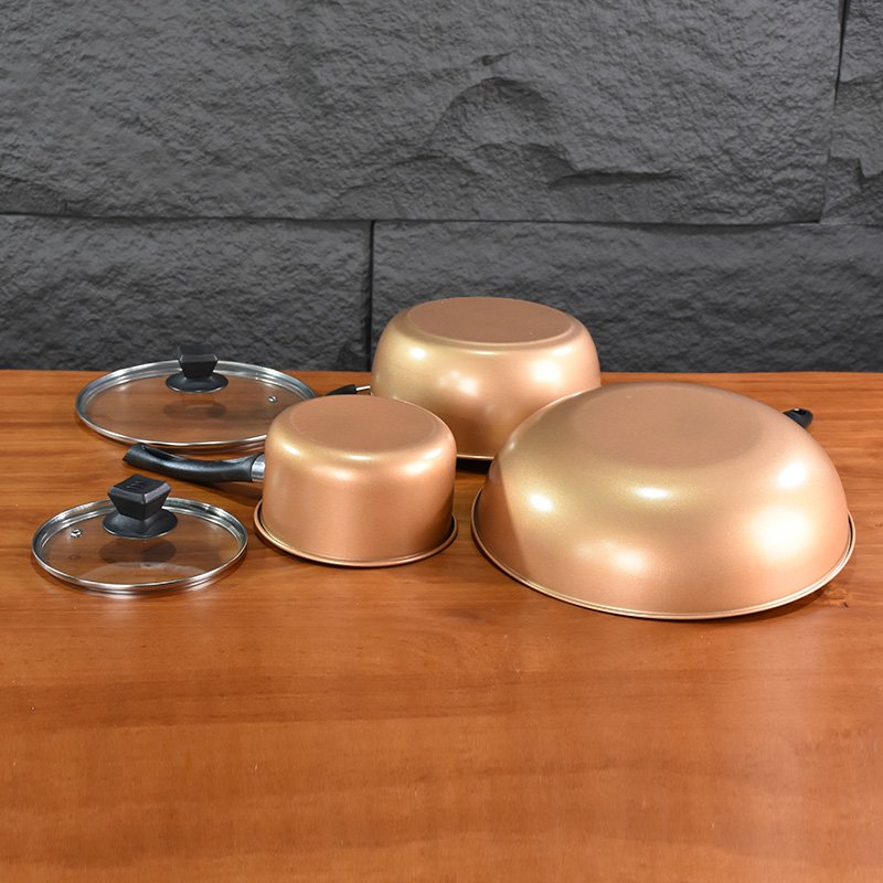 Non stick cookware set kitchen use iron casserole 3pcs cooking pot set