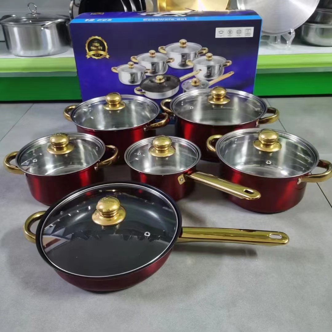 Home Party 25pcs Pot Set Multipurpose Pot Kitchen Storage Cooking Pot Deep Fry Pan kettle cookware sets