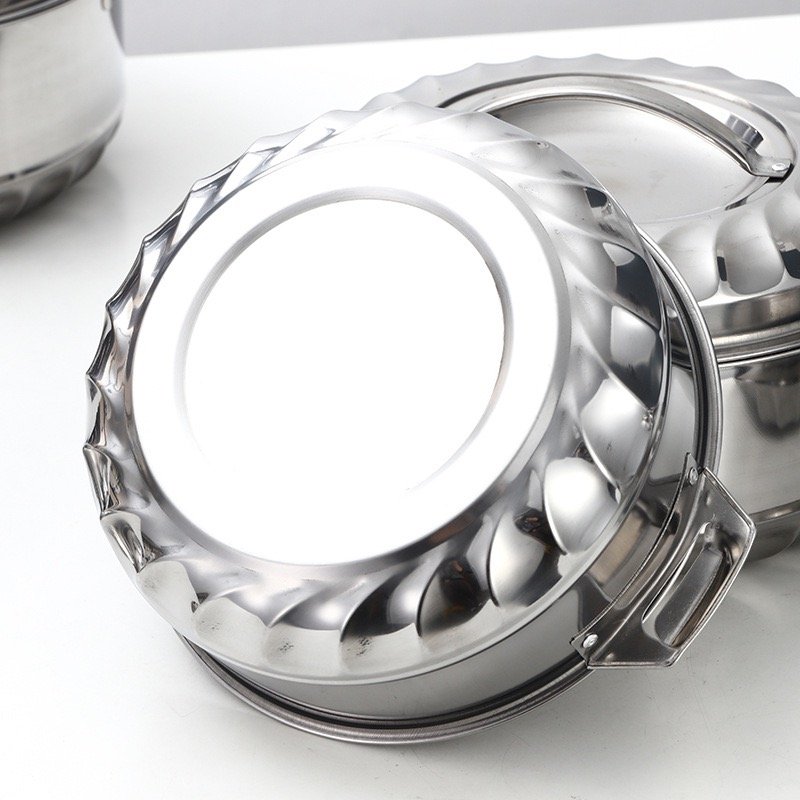 Luxury 4 Pcs/Set Home Use Insulated Stainless Steel Hot Pot Food Warmers Casserole Container Sustainable Stocked Metal