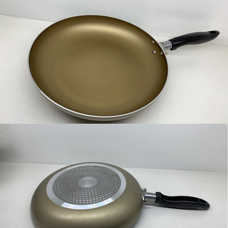 Factory whole sale golden color Non Stick 28 30 32 cookware sets nonstick aluminum Fry Pan multiple sizes aluminum cookware set