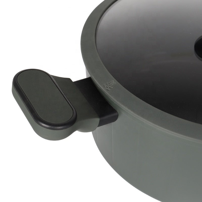 High Quality Home Cooking Full Induction Bottom Marble Coating Forged Aluminium Cookware Set