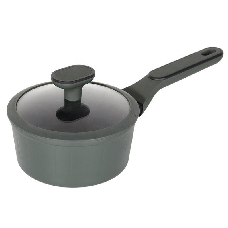 High Quality Home Cooking Full Induction Bottom Marble Coating Forged Aluminium Cookware Set