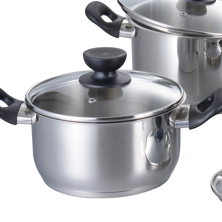 12 Pcs Stainless Steel Kitchenware Bakelite Handle cooking pot Sets Non Stick Cookware Sets