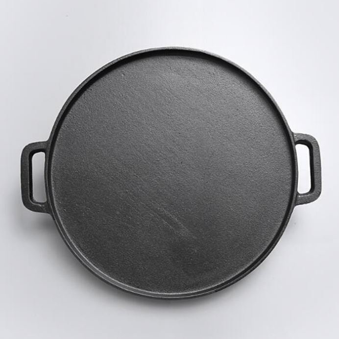 Large Griddle Pan Double-sided Grill Plate Pre-seasoned Round Cast Iron Pan set Country Restaurants Caterers & Canteens 30cm