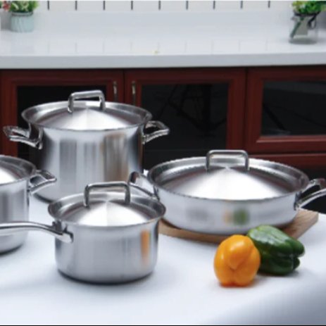 Kitchenware Cookware Set Sauce Pan Stainless Steel 4 Pcs Cookware Set With SS Lid