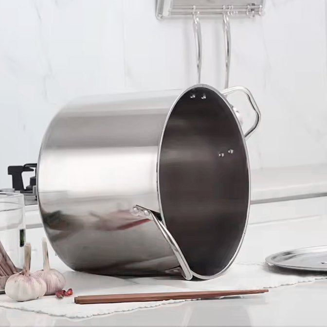 4PCS Large capacity Stainless Steel Pot Kitchen Cookware Set Deep Stock pot Cooking Casserole Soup Pot