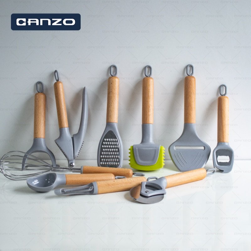 Wholesale Multifunction Kitchen Tools Gadgets Set Custom Plastic Kitchen Gadgets Set With Wooden Handle