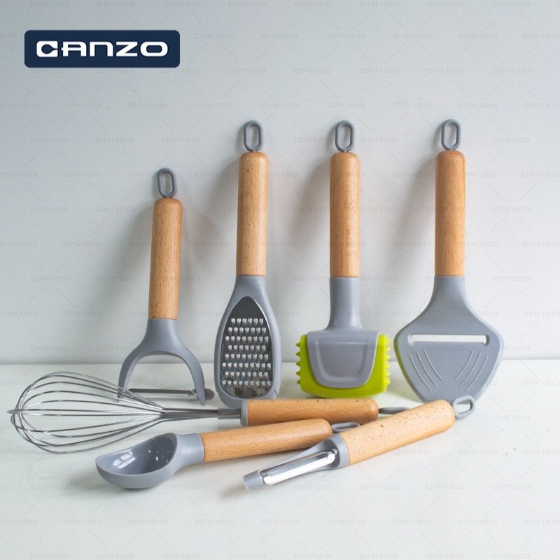 Wholesale Multifunction Kitchen Tools Gadgets Set Custom Plastic Kitchen Gadgets Set With Wooden Handle
