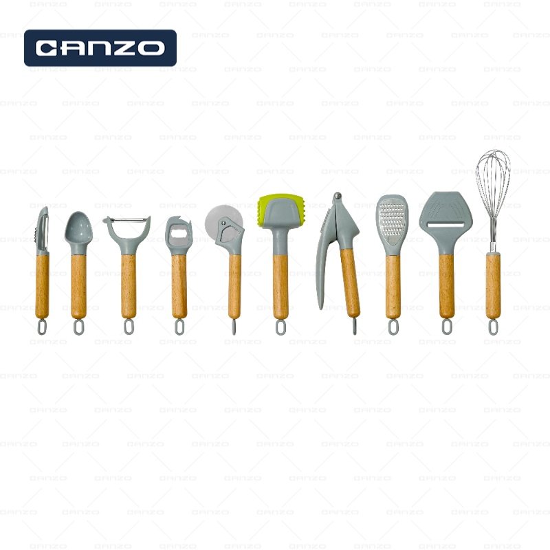 Wholesale Multifunction Kitchen Tools Gadgets Set Custom Plastic Kitchen Gadgets Set With Wooden Handle