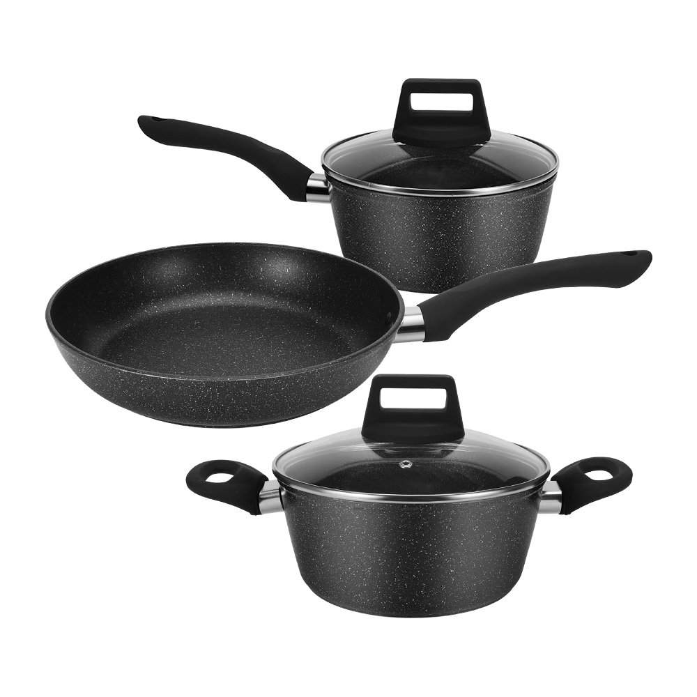 Homed Aluminium Forgged pans non stick pots cookware set cooking