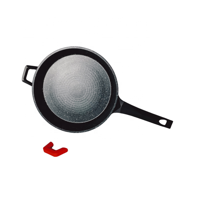 Die Cast Aluminum Induction Cookware Set Black Ceramic Coating Nonstick Cooking Pots Pans Kitchen Usage Pattern Marble Material