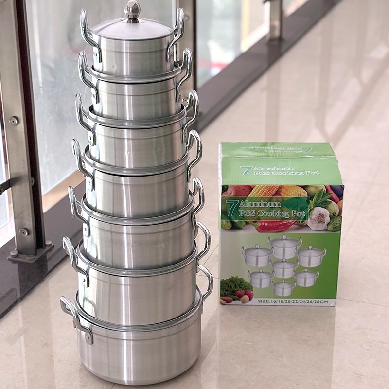 Aluminum cookware set Thickened kitchen pot set induction soup pots juego de ollas 14pcs casserole