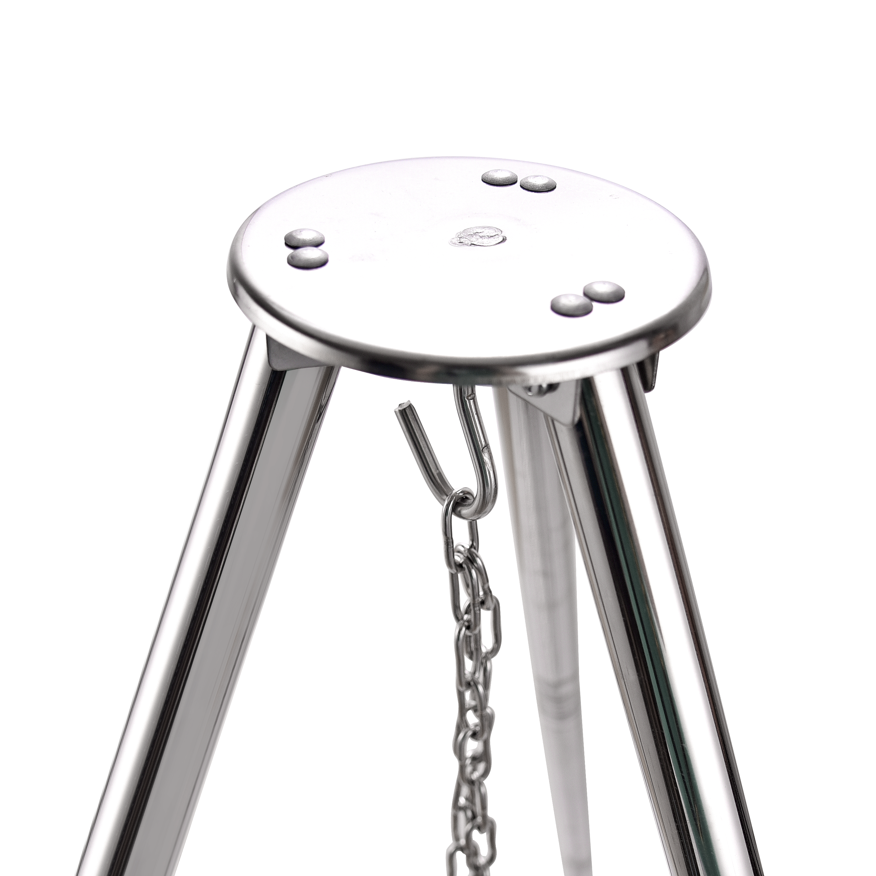 Stainless Steel Portable Camping Tools With Tripods Chain Plate For Outdoor Camp Cookware Sets