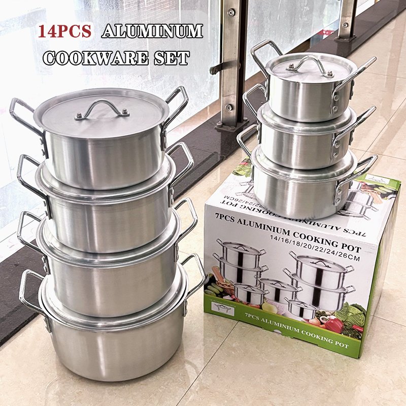 Aluminum 14pcs cookware set kitchen pot set cooking ware stock pots ollas de cocin soup pots ollas de cocin