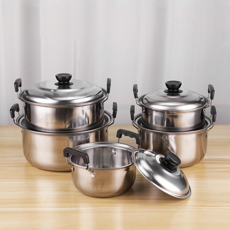 Kitchen Stainless Steel Cookware Set 10PCS Stainless Steel Cooking Pot Soup Pot Set with Lids