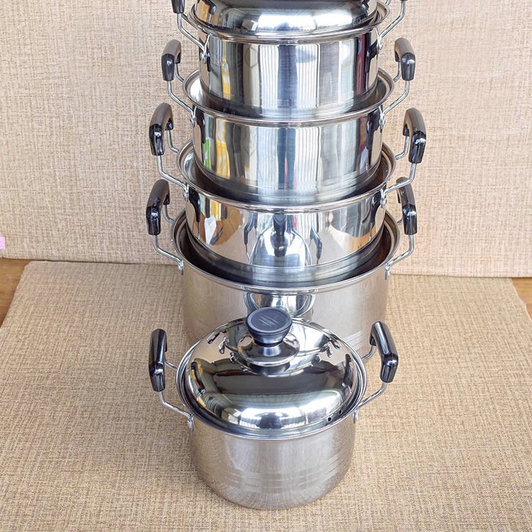 Kitchen Stainless Steel Cookware Set 10PCS Stainless Steel Cooking Pot Soup Pot Set with Lids